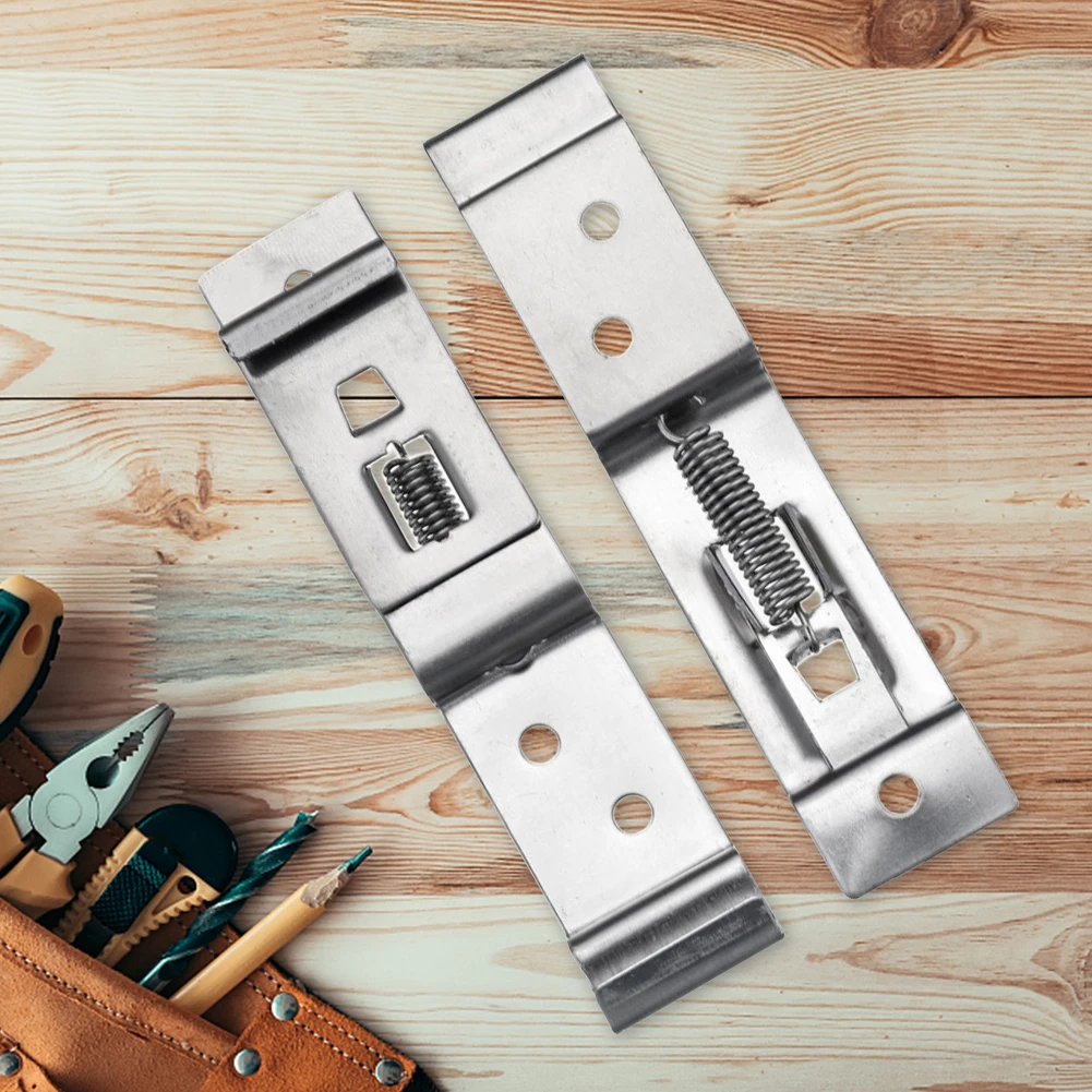 2 قطعة لوحة ترخيص السيارة قوس مستطيلة إطار السيارة حامل المشابك الفولاذ المقاوم للصدأ لوحة أرقام المشابك لقوافل المقطورات #4