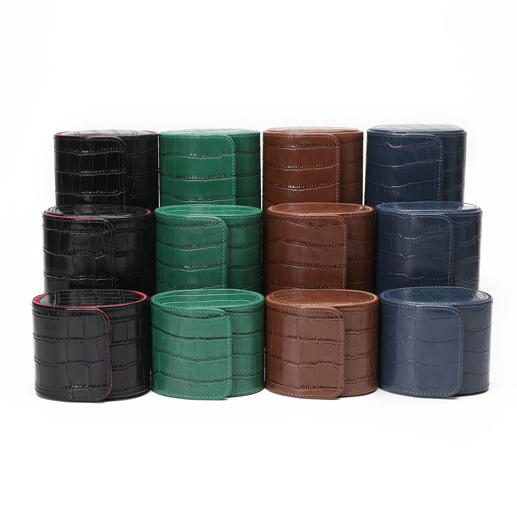 Picture 7: 3/2/1 Slot Watch Travel Case for Men Crocodile Pattern Leather Watch Roll Travel Case Portable Watch Storage Box For Gifts