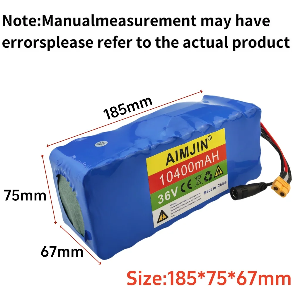 

36V 10400mAh 10S4P Lithium-ion Battery Pack Suitable for Bicycles, and Electric Scooters,with Built-in BMS