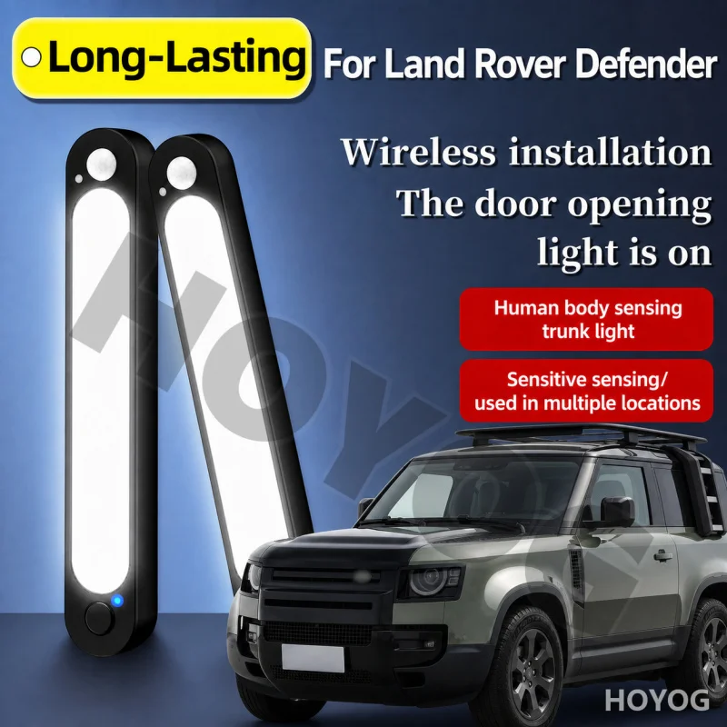 For Land Rover Defender 1983-2026 Car Trunk Light LED Lamp Motion Sensor Magnetic USB Rechargeable Boot Cargo Light SUV Interior