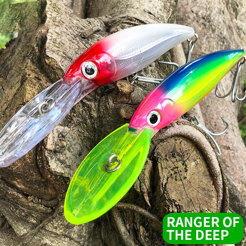 

160mm 72.9g Deep diving Minnow Fishing Lures Big Trolling Artificial Bait Twitch Wobbler Saltwater Bass Pike Fishing Accessories