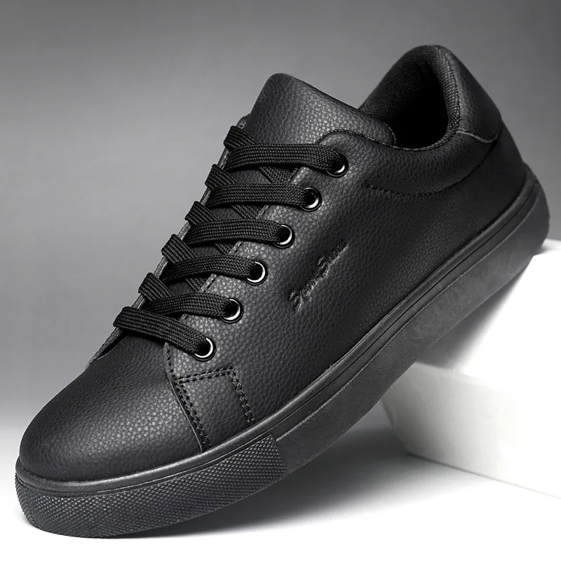 Men's Casual Shoes Teenagers Student Skateboard Shoes Light PU Leather Casual Shoes Men Sneakers Large-size39-48 Tenis Masculino