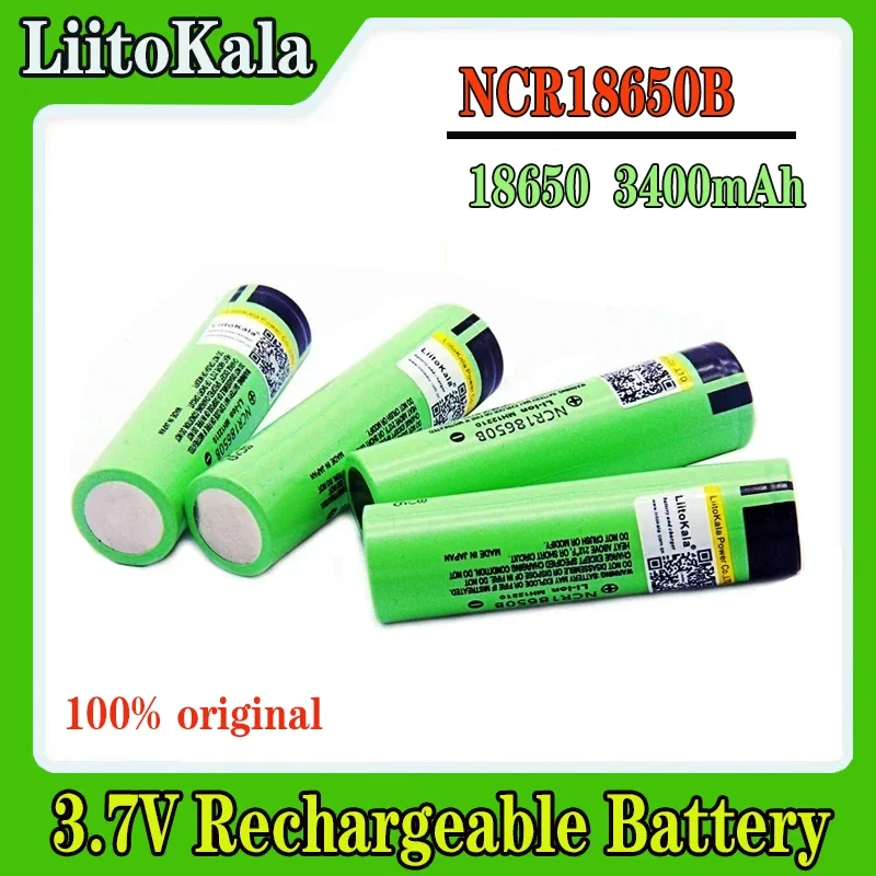 

Hot LiitoKala New Original NCR18650B 34B 3.7V 18650 3400mAh Rechargeable Lithium Battery Flashlight Battery