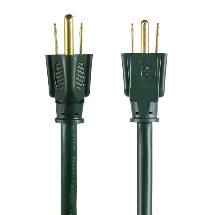 Cabo de extensão exterior verde de saída única hiper resistente 100FT 16AWG 3 pinos