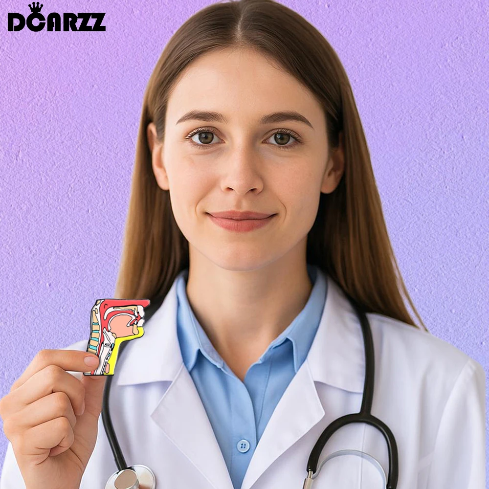 DCARZZ Otolaryngology Enamel Pin Medical ENT Brooch Lapel Backpack Badge Corsage Medicine Anatomy Jewelry for Doctor Nurse