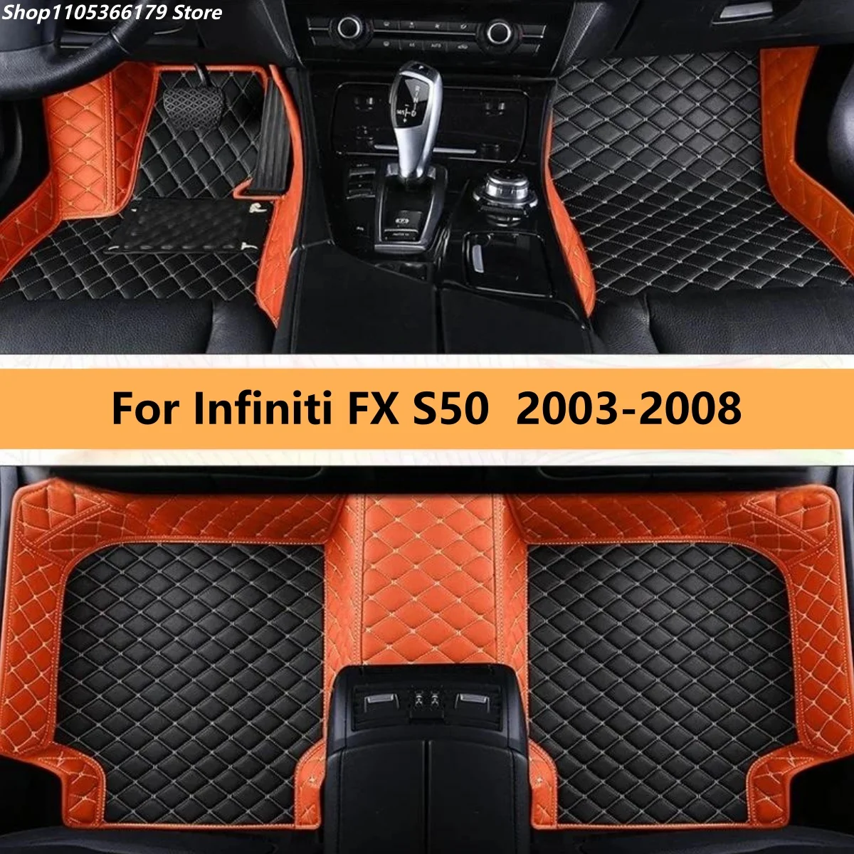 

For Infiniti FX S50 Car Floor Mats Fit 2003 2004 2005 2006 2007 2008 Auto Leather Foot Pads Full Set Carpet Matts Rugs