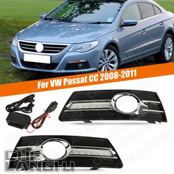 2pcs Car LED DRL For VW Passat CC 2008 2009 2010 2011 Car-styling LED DRL Daytime Running Lights With Wire Of Harness