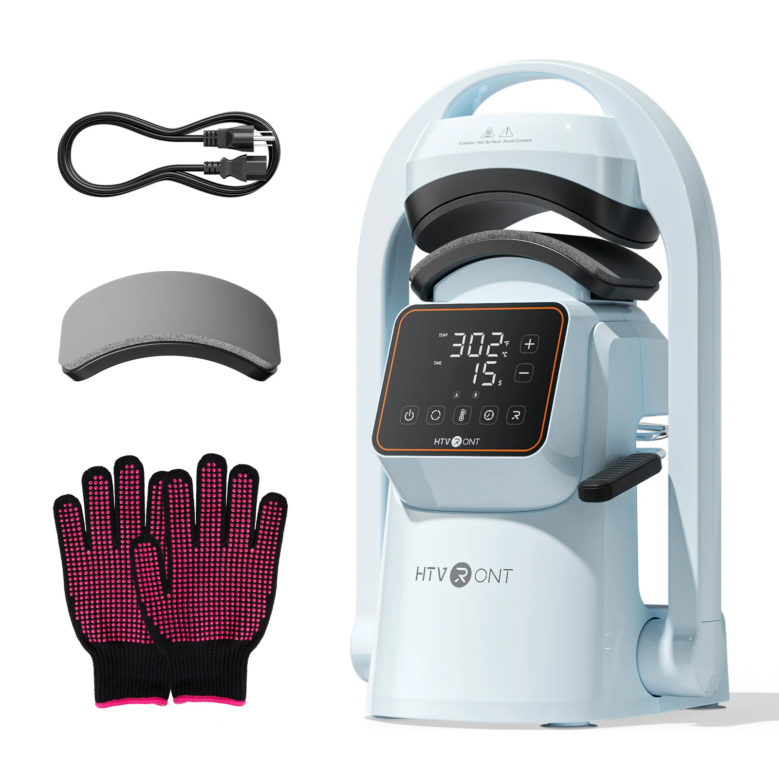 

HTVRONT A300 Auto Hat Heat Press with Precise Temp&Timer Control, 2 Platens For Caps, DTF Film, Embroidery Patches, Sublimation