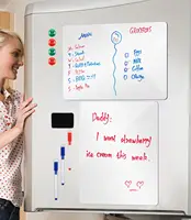 2 Pack 12x16 Inch Magnetic Whiteboard for Fridge Dry Erase Board Kitchen Organizer Planner with 3 Markers ,Eraser & 2Magnets 3
