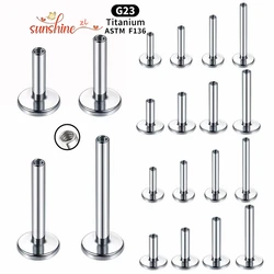 10Pcs G23 Titanium Stud Earring Lip Labret Piercing Post 14G 16G Internally Threaded Daith Tragus Dimple Rings Helix Accessories