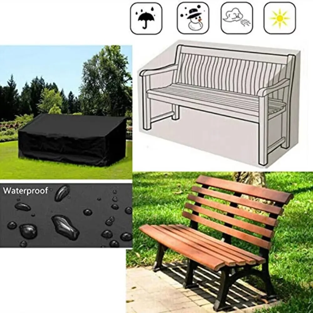 Outdoor Waterproof Bench Cover Garden Park Patio Seat Covers Furniture Sofa Chair Table Rain Snow Dust Proof Protector Cover