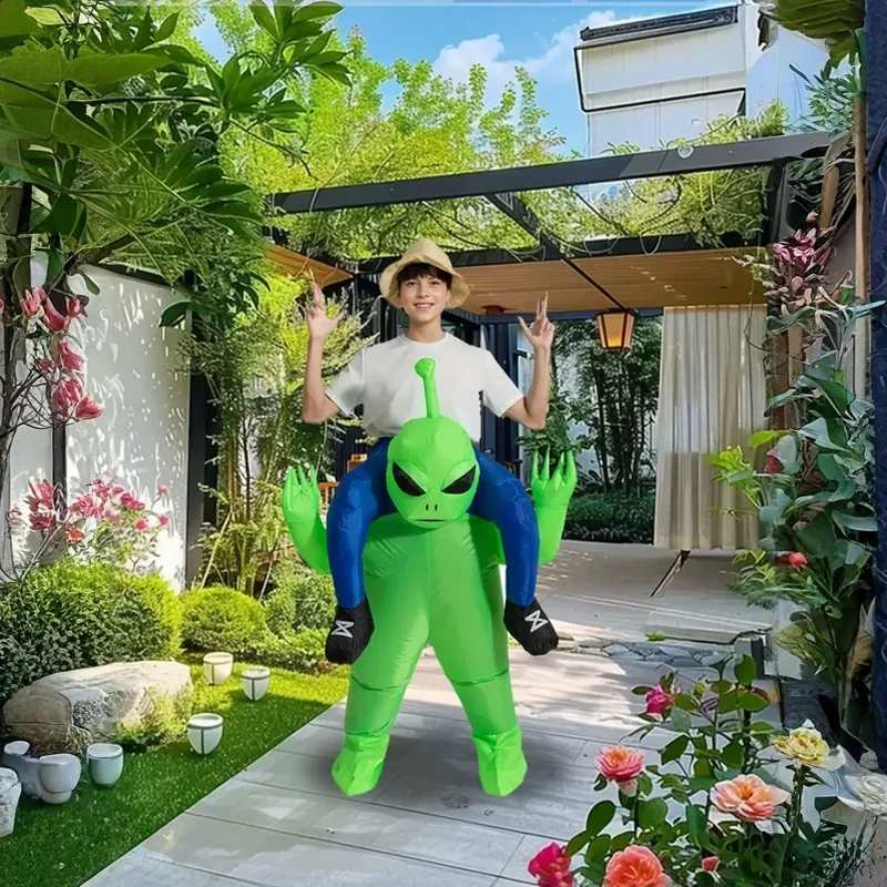 Disfraz Inflable Divertido de Extraterrestre para Adultos y Niños, Traje de Dinosaurio para Niños, Perfecto para Fiestas de Halloween, Navidad y Actuaciones