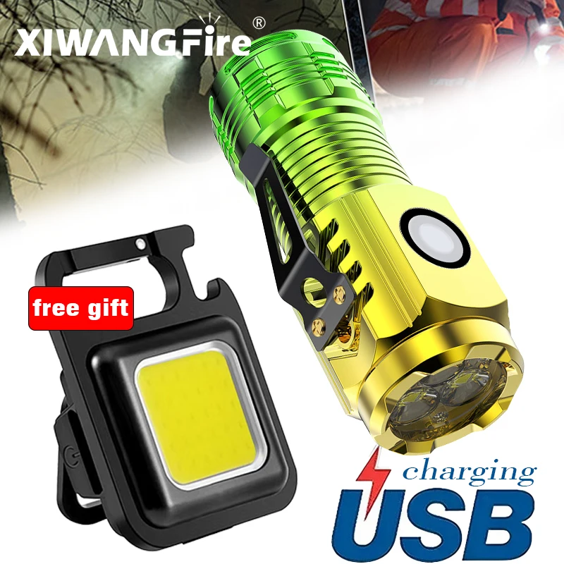 Powerful 3 LED Flashlight 1000 Lumen Flashlights USB Rechargeable Waterproof Outdoor Waterproof Fishing Hunting LED Torch