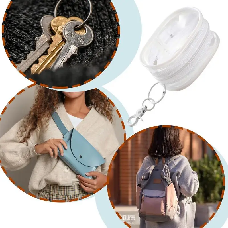 Monederos y bolsas para estudiantes, bolsa transparente para auriculares, llavero con anillo de suspensión para graduación, cumpleaños y Día de los niños
