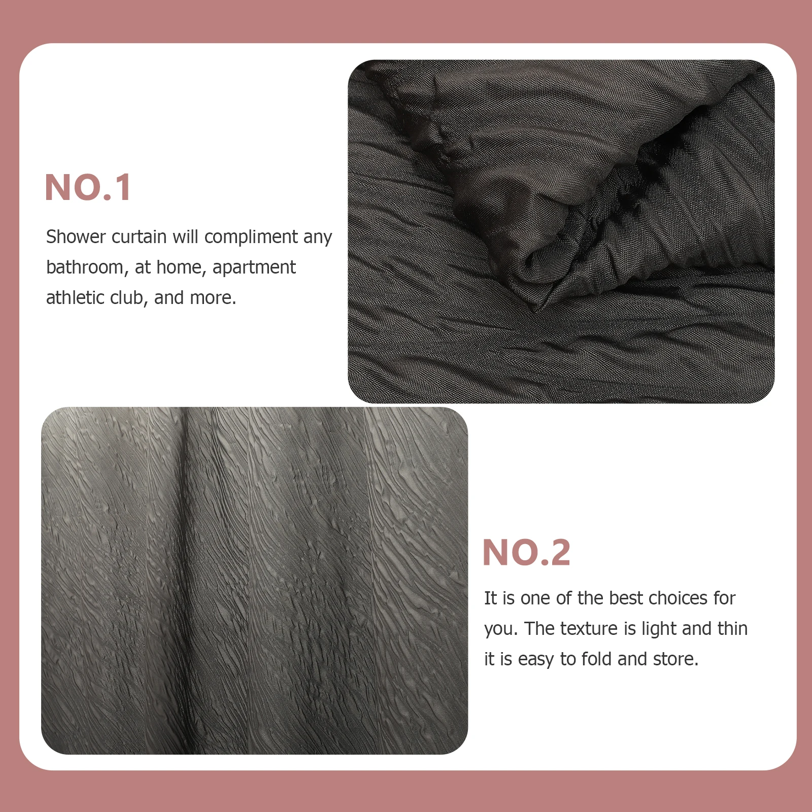 

Pinstripe Shower Curtain Black Polyester Weatherproof Washable Bathroom Decor Home Supply Bath Partition Curtains