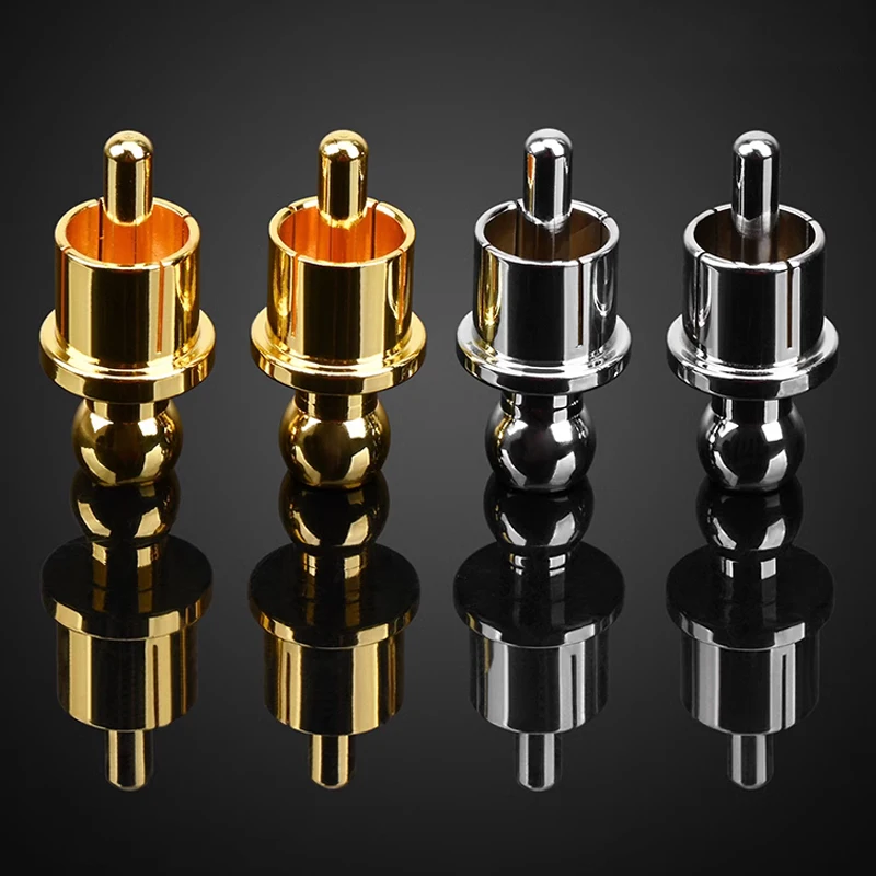 Gold/Rhodium Plated Copper RCA Protector Caps Socket Phono Connector Dust Protector RCA Plug Caps Noise Stopper Shielding Caps