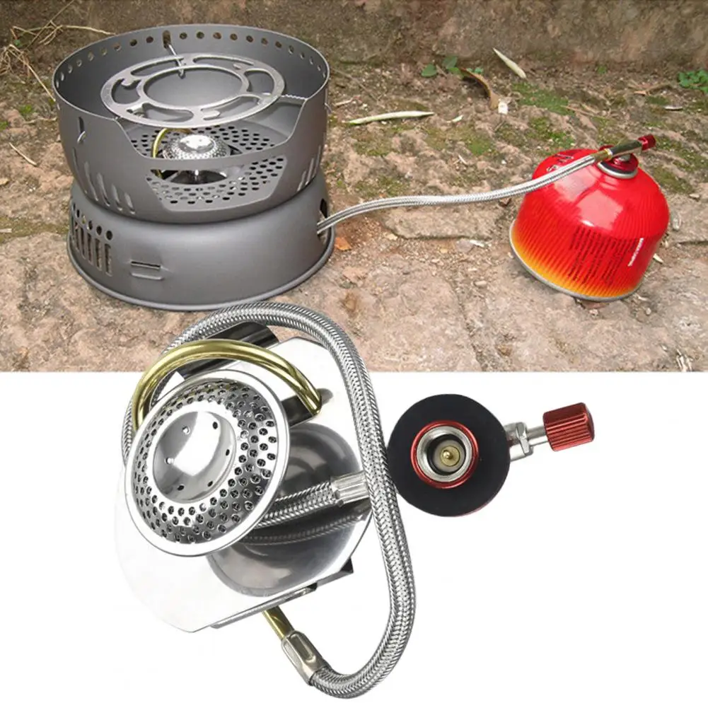 

Camping Stove Practical Strong Load-bearing Safe to Use Gas Stove Split Burner with Gas Preheating Device for Travel