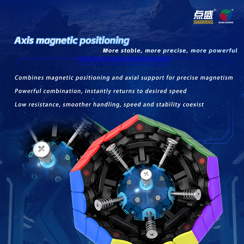 Diansheng ลูกบาศก์มายากลแม่เหล็กขนาด35เมตร, ลูกบาศก์มหัศจรรย์3x3 dodecahedron ปริศนาความเร็วระดับมืออาชีพ12หน้าของเล่นเด็ก speedcubo magico