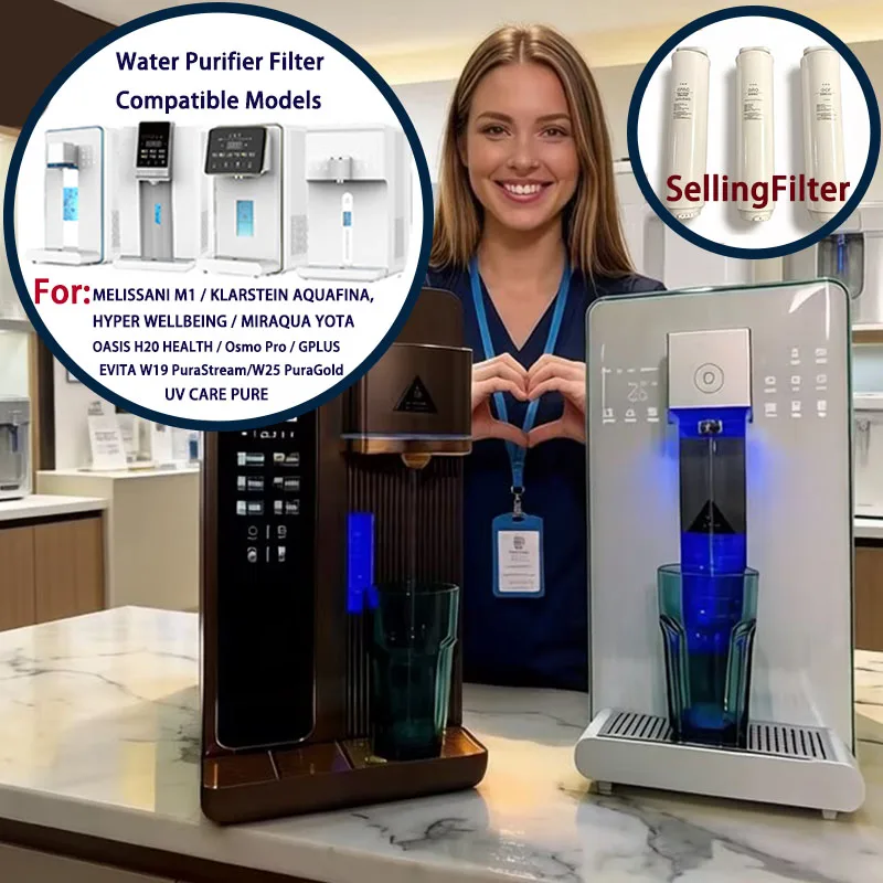 Filtro Purificador de Agua, Modelos Compatibles, PARA MELISSANI M1, KLARSTEIN AQUAFINA, MIRAQUA YOTA, OASIS H20 HEALTH, HYPER WELLBEING
