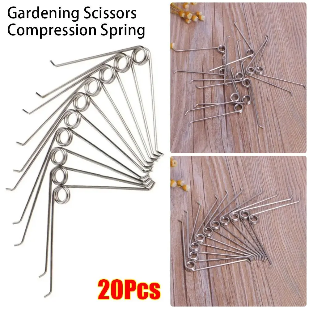 

20Pcs Gardening Hardware Compression Spring Silver 5x7cm Gardening Scissors Accessories Spring Steel V Shape Torsion Spring