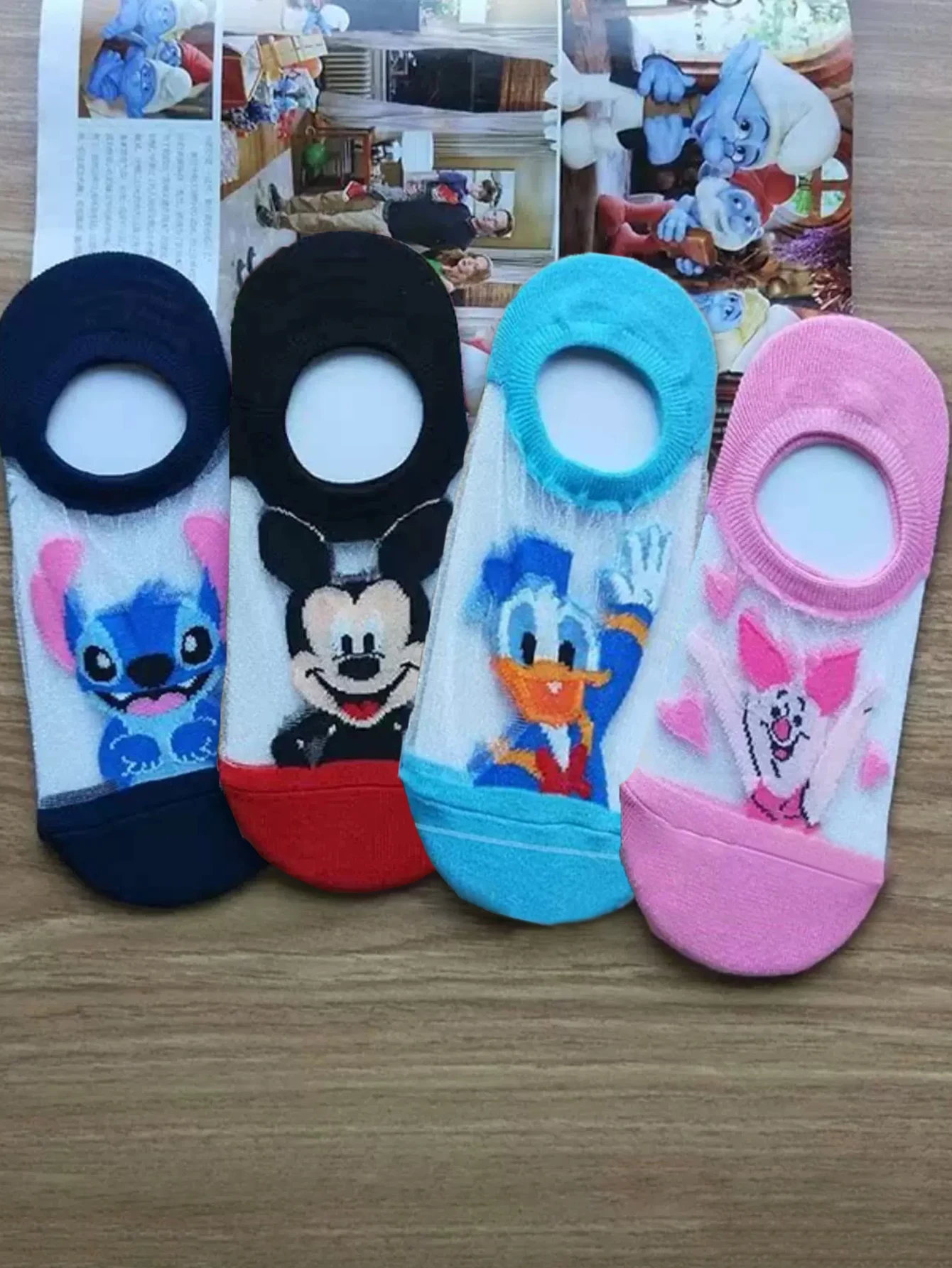7/14 paia di miniso Summer thin edition Fashion Disney Cartoon Character Pattern Comodi calzini da barca da donna traspiranti