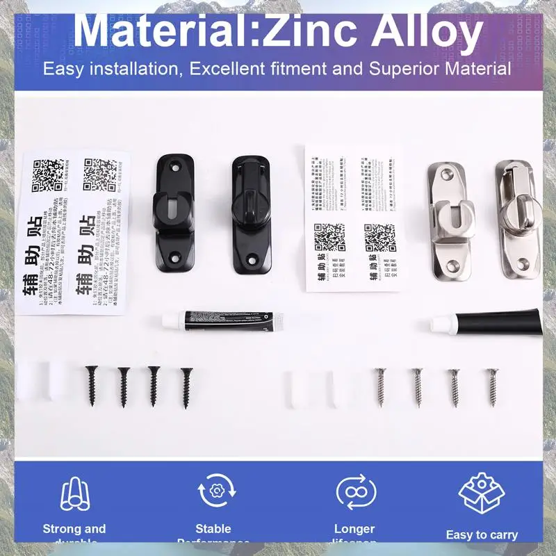 

N75R-2Set 90/180 ° Защелка для откидных ворот, дверной замок, противоугонная пряжка, защелка, дверные защелки из цинкового сплава, оконные замки, дверной раздвижной болт