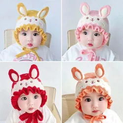 Children's Cap Hot Sell Cute Rabbit Ear Knitted Baby Beanie Hat Winter Autumn Infant Bonnet Girls Beanie Hats For Kids 0-3 Year