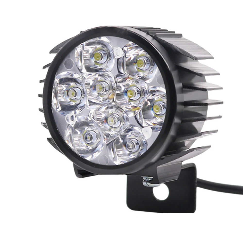 Ebike  24V-60V 4/9LED Mini Round LED Work Light Off Road Auxiliary Modified Headlight Spotlight Flood Lamp For Electric Vehicle