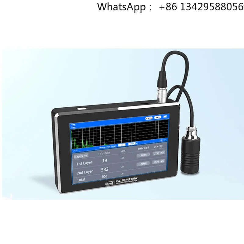 82216 Electronic Multilayer Ultrasonic Thickness Gauge Accurate Measurement up to Three Layers Including Coatings Substrates