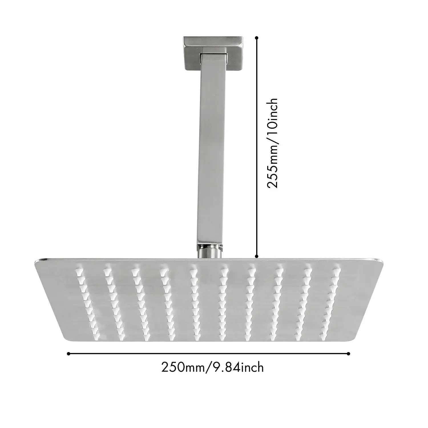 10-Inch High-Pressure Rain Shower Head, 304 Stainless  with Self-Cleaning Nozzle for Full Body Coverage