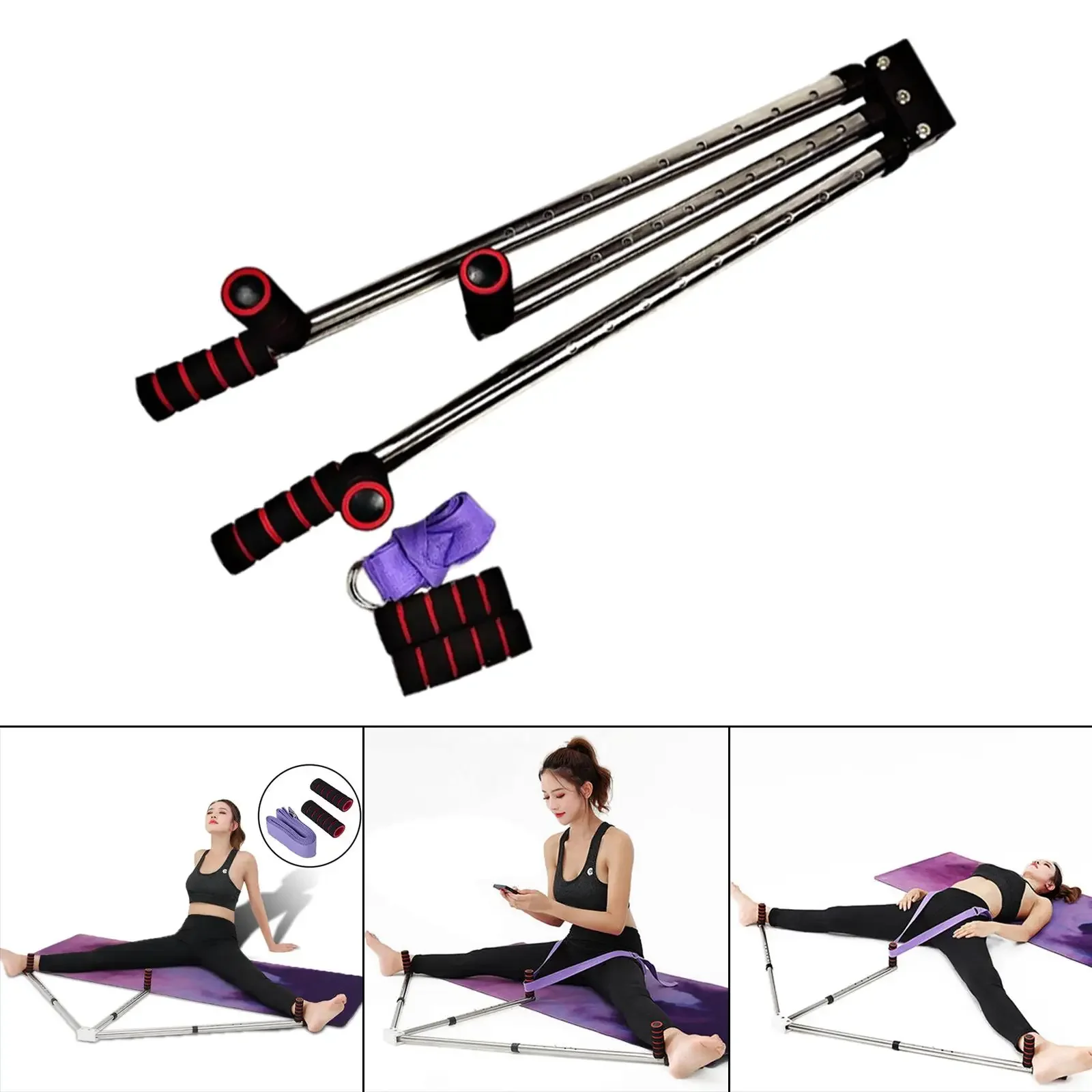 leg-stretcher-machine-gymnastics-comfortable-adjustable-trainer-for-fitness-pilates-straps-stretching-equipment-cotton-belt-ring