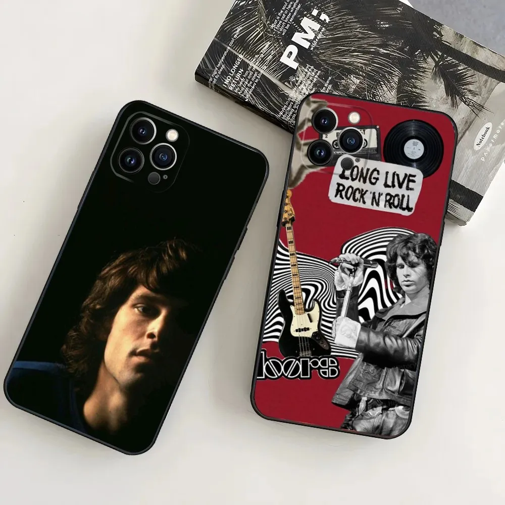 

The Doors Jim Morrison Phone Case For iPhone16,15,14,13,12 Mini 11 Pro XR,X,XS,MAX 7,8 Plus Silicone Cover Soft Black