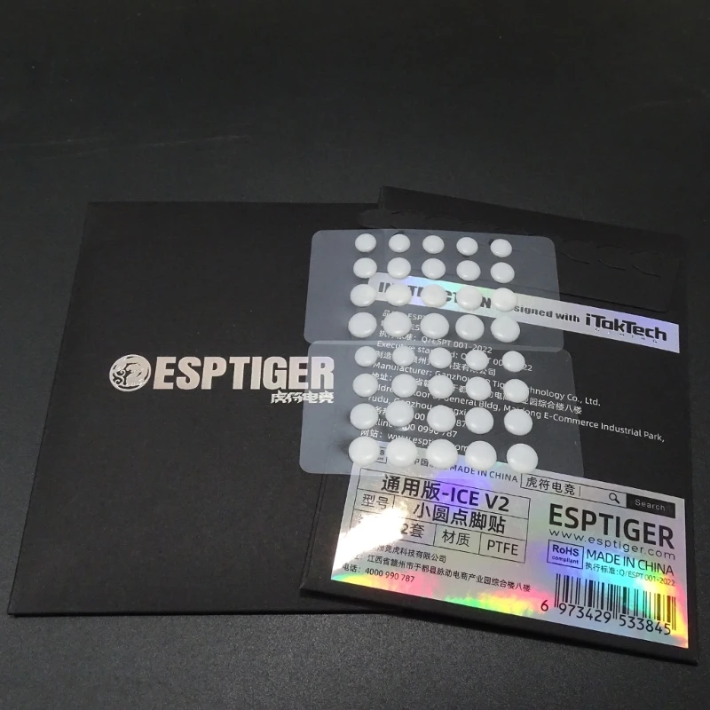 Esportstiger 마우스 스케이트 아이스 버전 DIY 범용 도트 마우스 피트 패드, 흰색 글라이드, 둥근 모서리