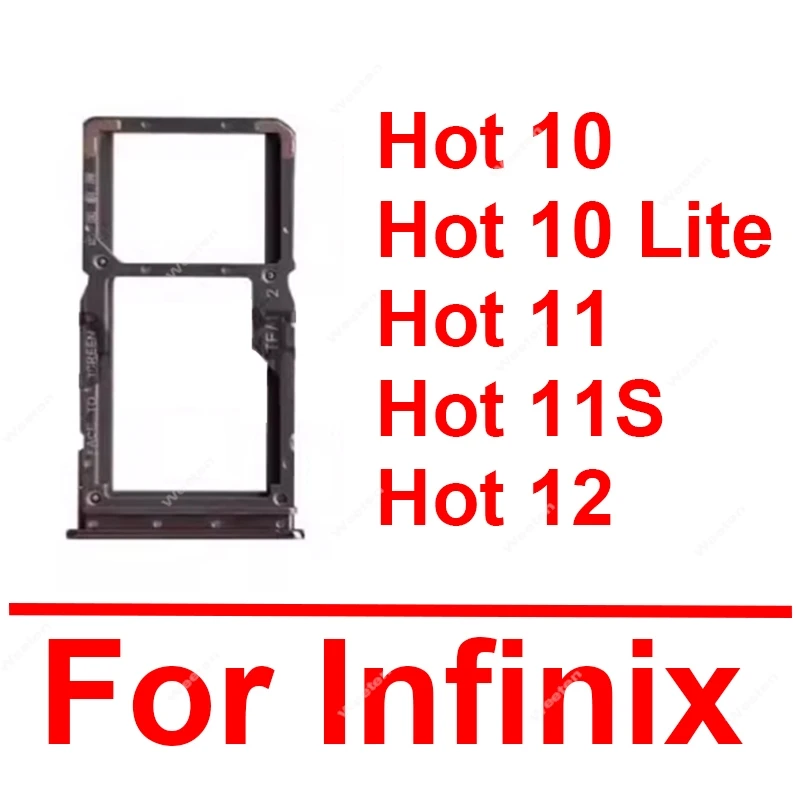 

Для Infinix Hot 10 Lite 11 11S 12 X682 X657B X675 X6812 X6812B X6817 X6817B Держатель лотка для SIM-карты, запасные части