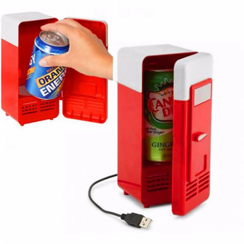 

Mini USB Fridge Cooler Beverage Drink Cans Cooler/Warmer Refrigerator Black Red Home travel travel car refrigerator