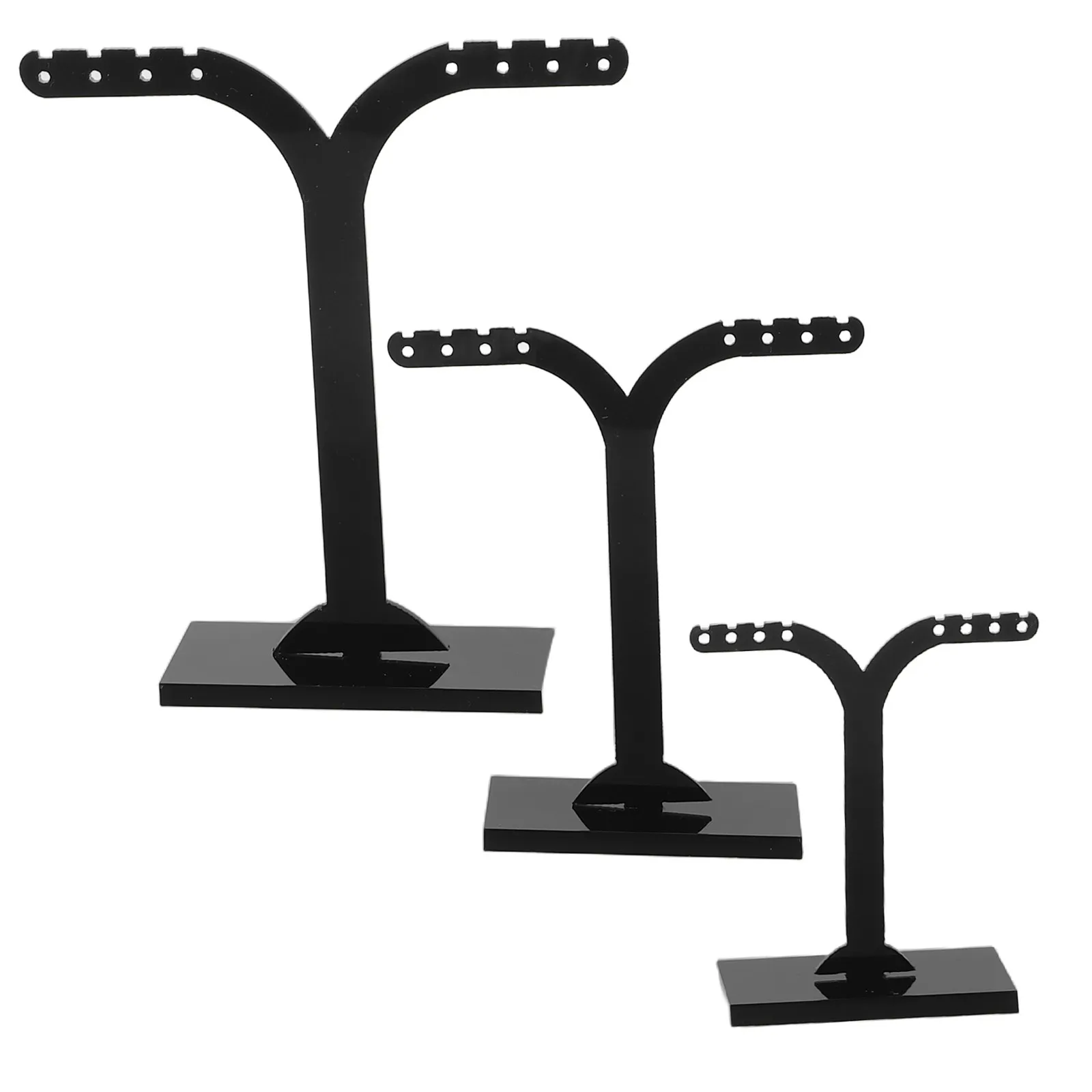 3Pcs Acrylic Earring Display Stand Set Modern Minimalist Jewelry Organizer Rack for Retail Store Home Desktop Tabletop Display