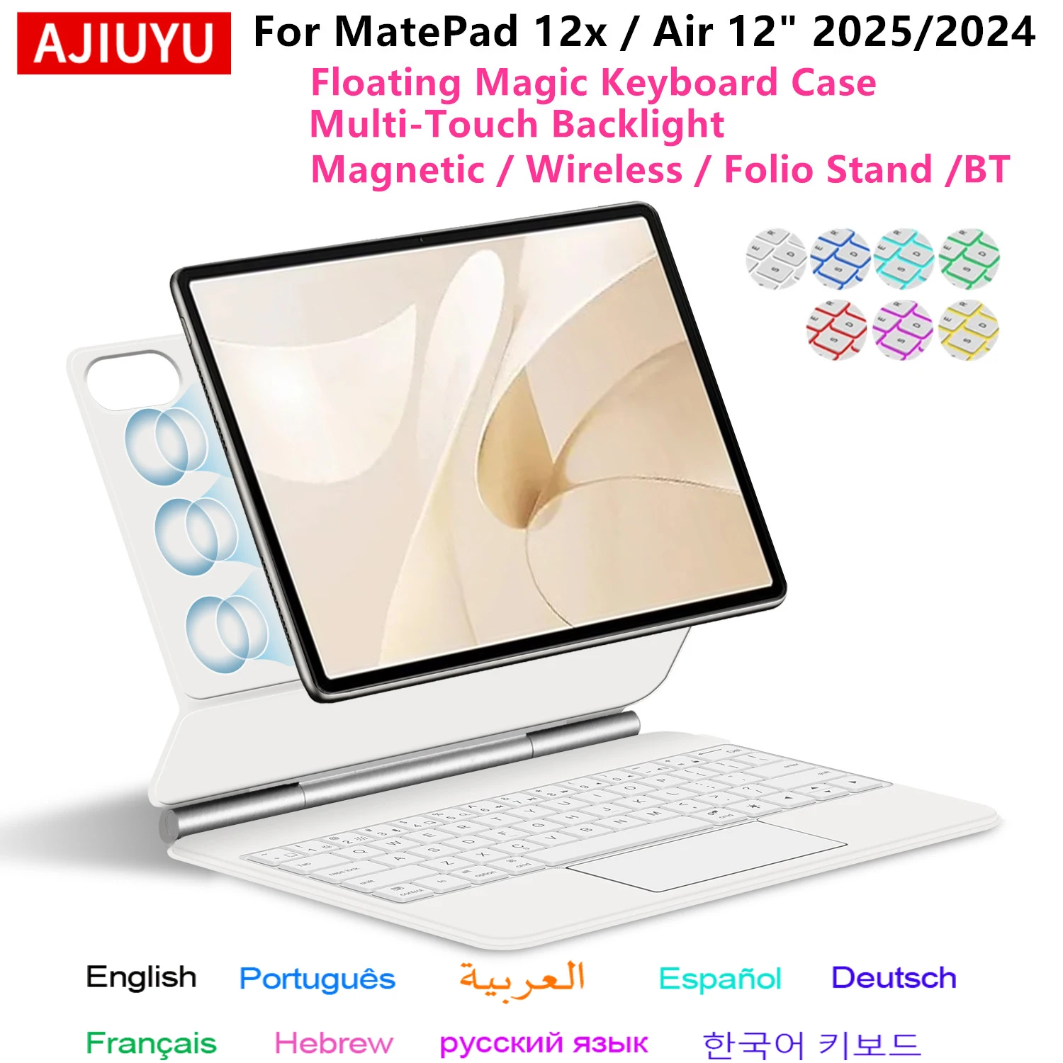 Magic Keyboard For HUAWEI Matepad 12x 2025 Magnetic Case MatePad 12 x 12X Air 12 Inch Smart Multi-Touch Backlight Keyboard Folio