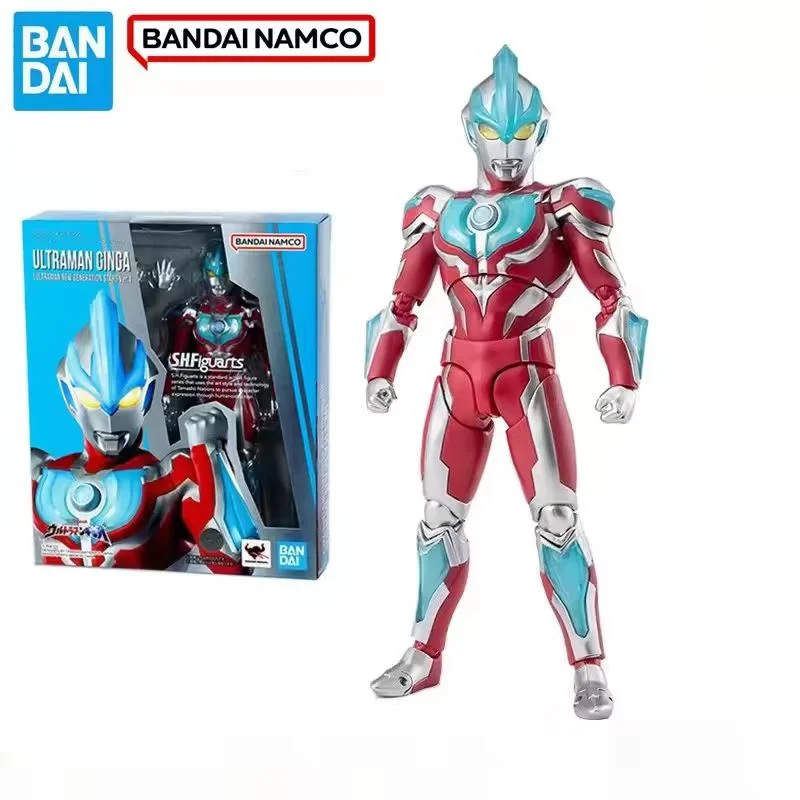 Bandai en Stock, Caja Original, Kit de Garaje, Ultraman SHF, Ultraman Ginga, Personajes de Anime Coleccionables, Figura de Acción Original, Estatua