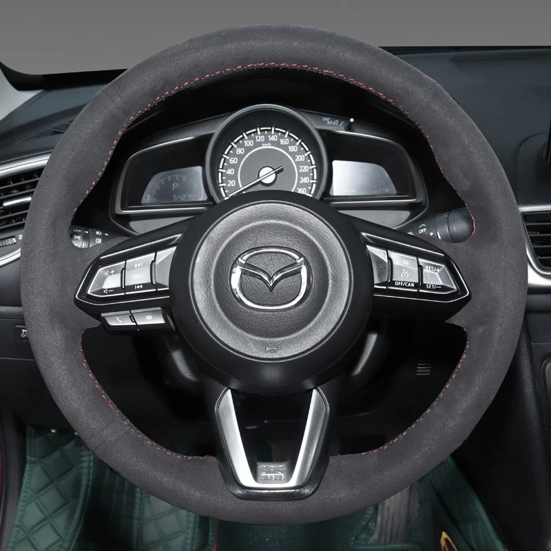

Car Steering Wheel Cover for Mazda 3 Axela 2017-2019 CX5 CX-5 CX4 CX-4 Atenza Mazda 6 2018-2021 MX-5 MX5 CX-8 2019 Suede