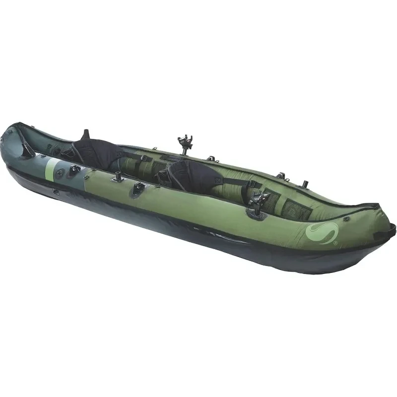 

Inflatable Fishing Kayak with Paddle Rod Holders Adjustable Seats Carry Handle Kayak Can Fit Trolling Motor