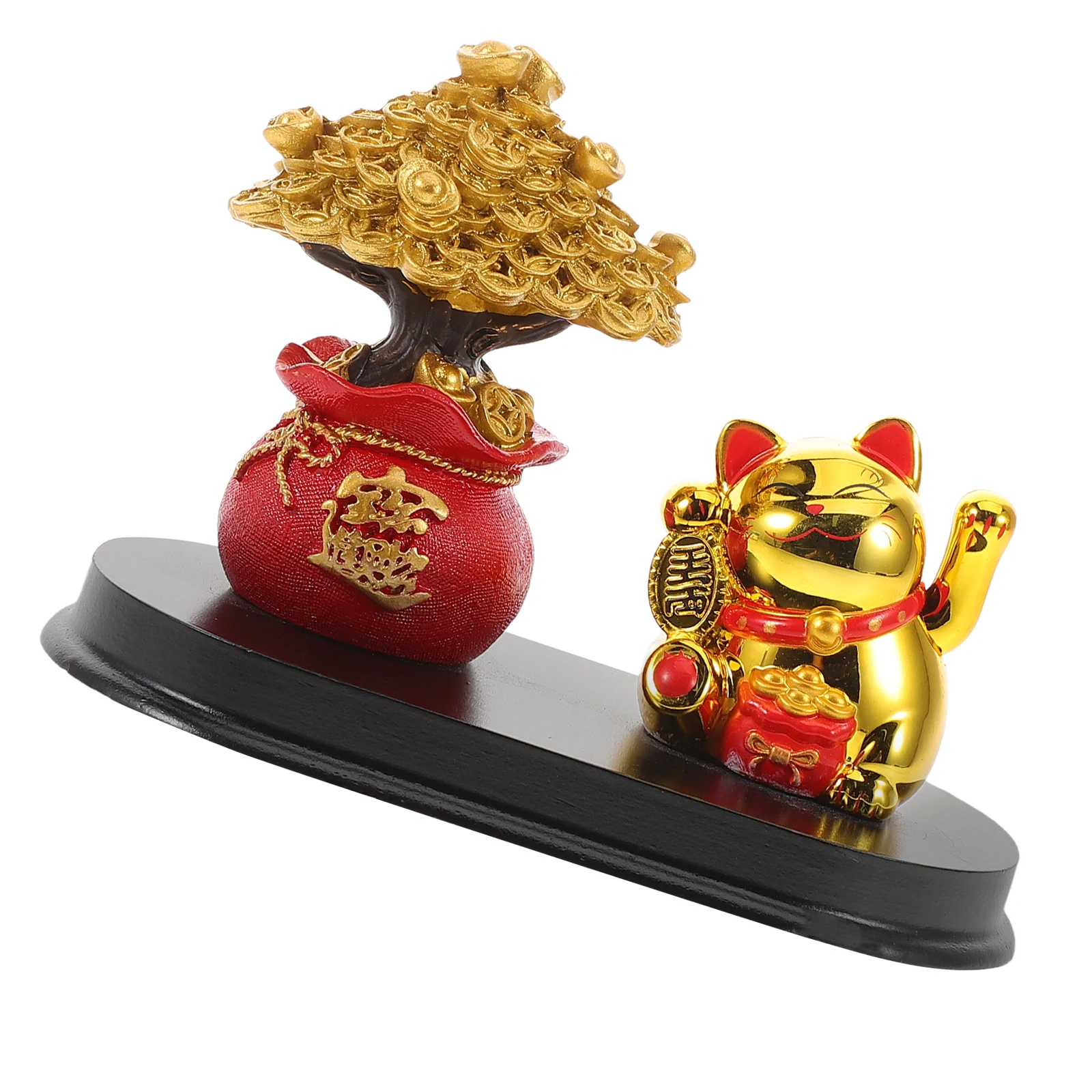 

Fortune Cat Money Tree Statue Unique Design Home Car Decor Prosperity Symbol Cute Figurines Desktop Room Decorations