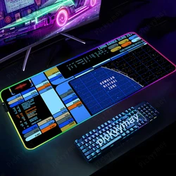 Spacecraft RGB Mouse Pad Large PC Gamer Mousepads 100x50cm LED Desk Rug Mouse Mat Backlit Laptop Pads Luminous Keyboard Mats