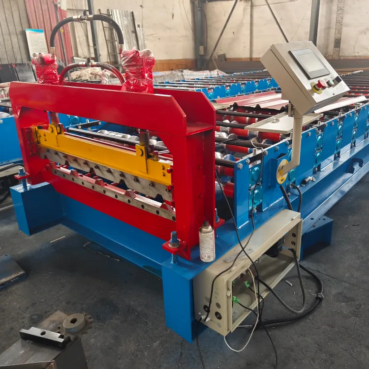 Roof Tile Roll Forming Machine With Hydraulic Uncoiler Auto Length Measurement Anti-jam Stable Metal Roof Tile Forming Machinery