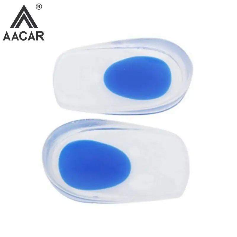 Soft Silicone Gel Palmilhas para a dor no calcanhar, Almofada do pé, Foot Massager Care, Half Heel Palmilha Pad, Altura Aumentar Pad, 1 Par