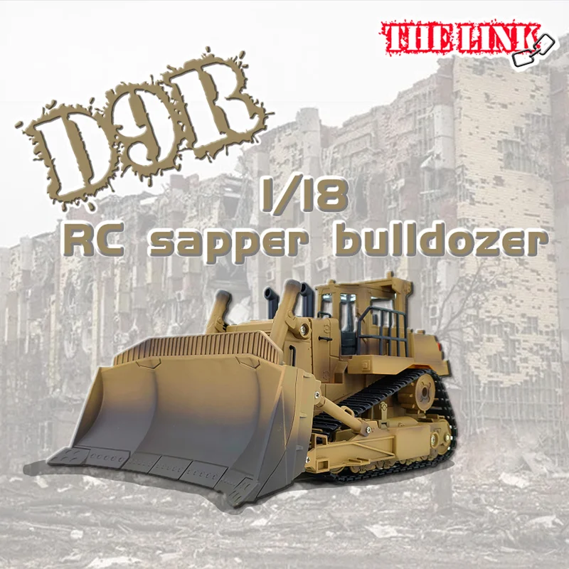 

Huina Delin D9R Desert Yellow Engineer Bulldozer 1:18 Multi functional Remote Control Military Engineering Vehicle Toy Model