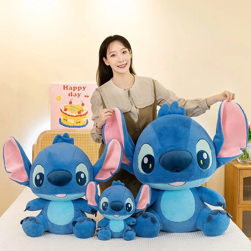 30/80CM Disney Lilo & Stitch Doll Cartoon Plush Toy Cute Anime Soft Stuffed Kawaii Blue Stich Plushie Children's Birthday Gifts