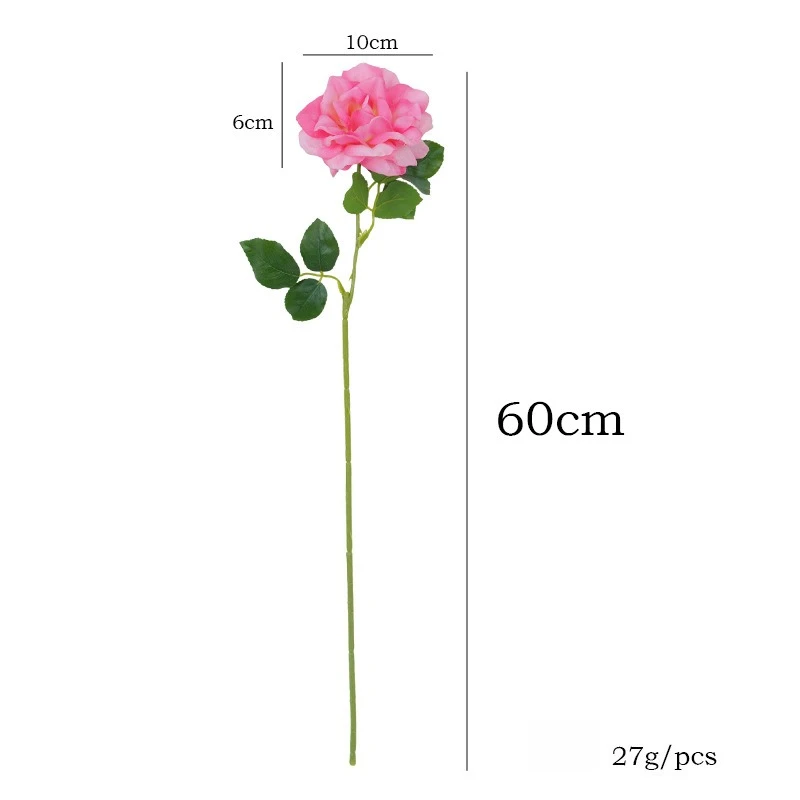 12 Stück Realistische Künstliche Rosa Chinensis Zweige Hochwertige Kunstblumen Heimdekoration Simulierte Champagner-Rosen – Detail 1