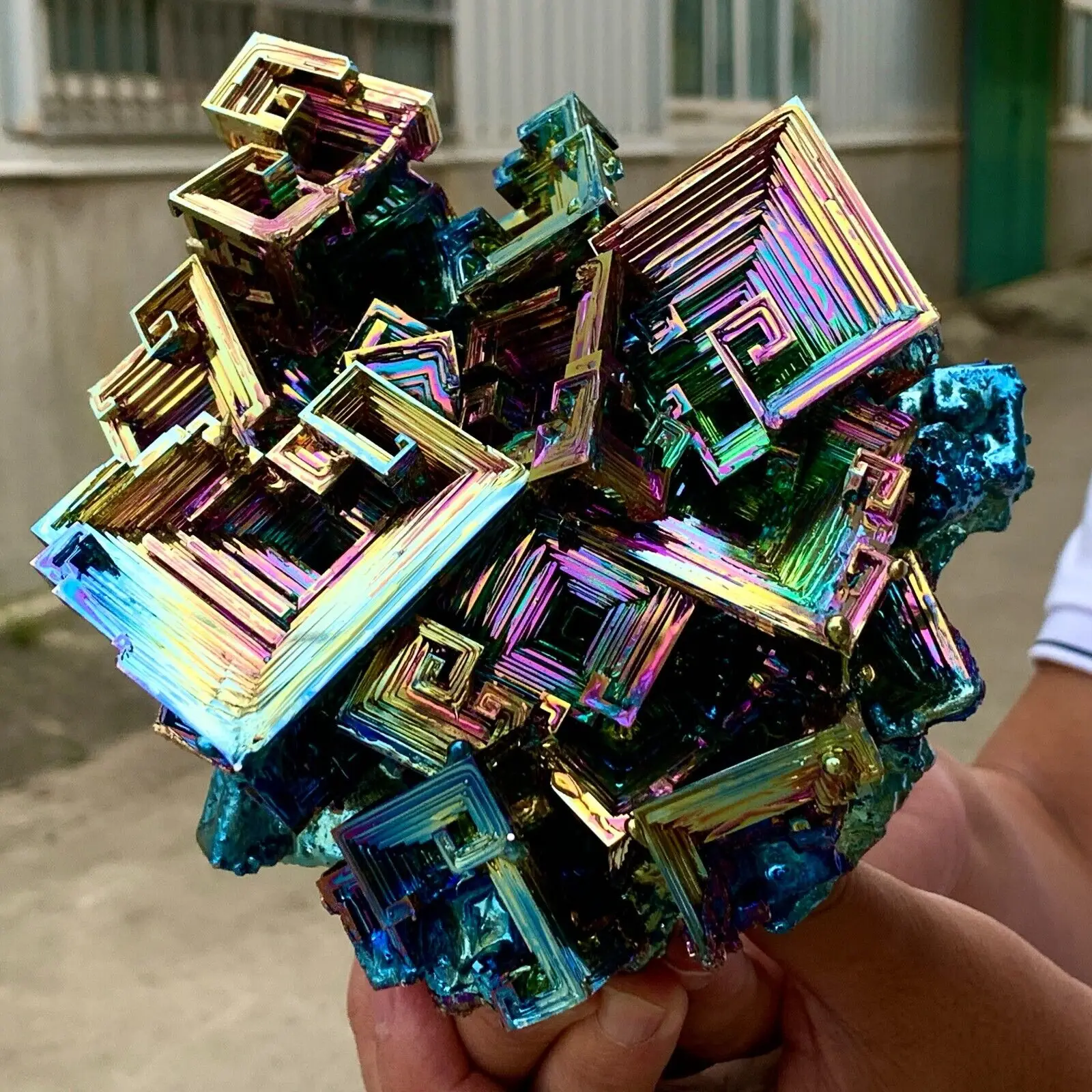 Natural Crystals Bismuth Ore Metal Crystal Rainbow Mineral Specimen Reiki Healing