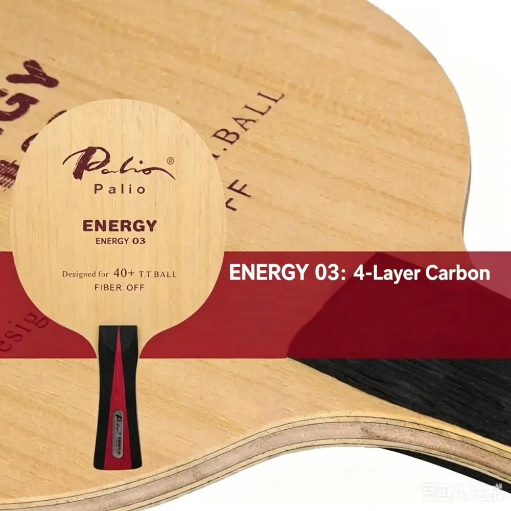 Professional PALIO ENERGY 03 Table Tennis Blade Original 4-Ply Wood Control Carbon Offensive Ping Pong Bat Paddle