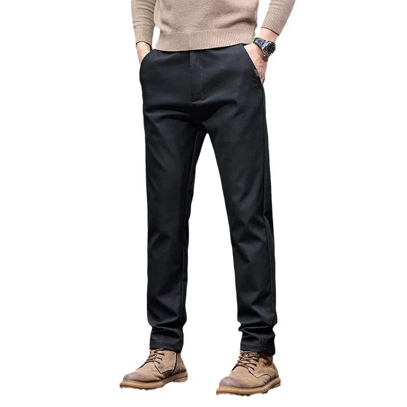 

Повседневные брюки мужские прямые тонкие деловые платья весна осень стрейч все толстые длинные брюки четыре сезона можно носить взрослый джентльмен